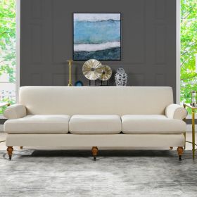 Alana Lawson Three-Cushion Tightback Sofa, Light Beige Linen