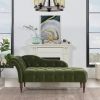 Samuel Tufted Roll Arm Chaise Lounge, Olive Green Performance Velvet