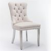 Collection Modern, High-end Tufted Solid Wood Contemporary Velvet Upholstered Dining Chair with Chrome Stainless Steel Plating Legs,Nailhead Trim