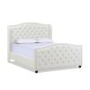Marcella Upholstered Shelter Headboard Bed Set, Queen, Antique White Polyester