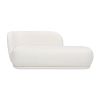 Aire 75" RAF Modern Rounded Chaise Lounge, Ivory White Boucle