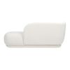 Aire 75" RAF Modern Rounded Chaise Lounge, Ivory White Boucle