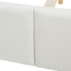 Marcella Upholstered Shelter Headboard Bed Set, Queen, Antique White Polyester