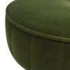 Riley 16" Round Footstool Ottoman, Olive Green Performance Velvet