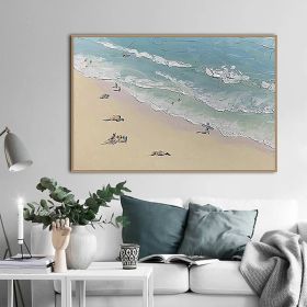 Hand Painted Oil Paintings Handmade Beach Landscape Oil Paintings On Canvas Wall Art Decoration Modern Abstract Picture Living Room Hallway Luxurious (Style: 01, size: 150x220cm)
