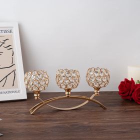 Gold Candle Holders for Table Centerpiece, 3 Arms Metal Candelabra Candlestick Holders for Home Decor, Wedding, Dinning, Party, (Number of Pcs: 4pcs, Color: Golden)