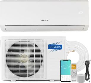 D,D,D Wifi Enabled Mini Split Air Conditioner & Heater, Wall AC Unit with Pre-Charged Condenser, Heat Pump & Installation Kit (Color: 12 000 BTU  230V)