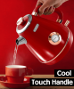 1200W dark gray electric kettle retro water Thermograph dial LED automatic off lamp SUS304 Food grade 1.7L / 57.5 oz Dark gray quick boiling cordless