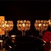 Gold Candle Holders for Table Centerpiece, 3 Arms Metal Candelabra Candlestick Holders for Home Decor, Wedding, Dinning, Party,